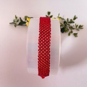 Elegant Red Beaded Bracelet